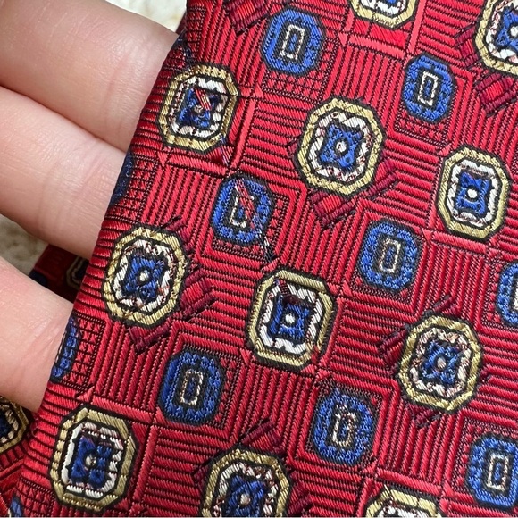 Robert TALBOTT Men’s Set of 2 Hand Sewn Finest Silk Ties Geo Print USA MADE - Picture 6 of 16